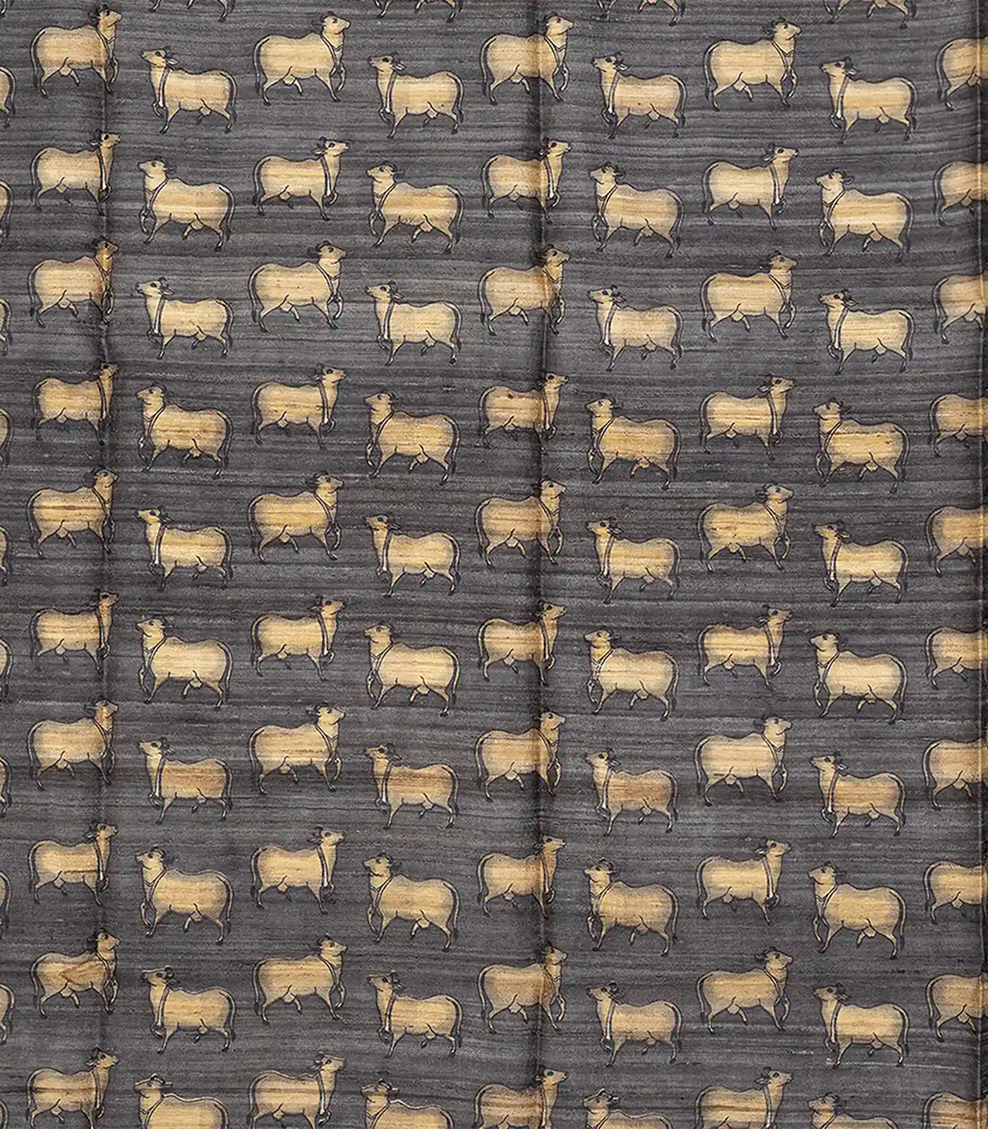 Grey Handloom Dupion Silk Saree With Checks-Grey