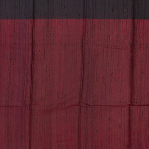 Red Handloom Dupion Silk Saree With Floral Motifs-Red