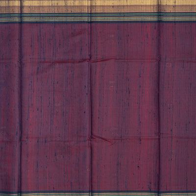 Peach Handloom Dupion Silk Saree With Floral Motifs-Peach