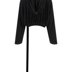 Drkshdw Cropped Hooded Top Long Sleeve Sweater