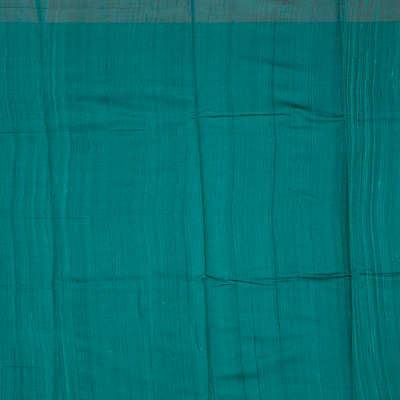 Black Handloom Dupion Silk Saree With Jasmine Bud Motifs-Black