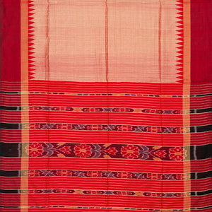 Dusty Pink Woven Dupion Silk Saree With Contrast Red Border-Dusty Pink