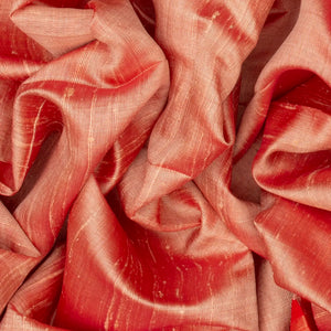 Dusty Pink Woven Dupion Silk Saree With Contrast Red Border-Dusty Pink