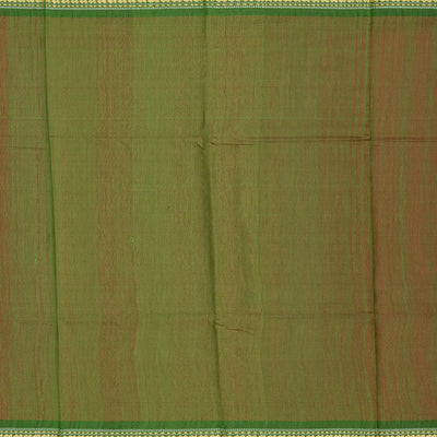 Red Woven Dupion Silk Saree With Green Border-Red