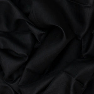 Black Woven Dupion Silk Saree With Red Border-Black