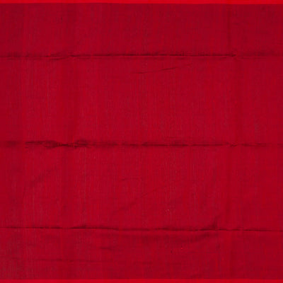 Black Woven Dupion Silk Saree With Red Border-Black