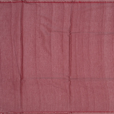 Cream Woven Dupion Silk Saree With Maroon Border-Cream