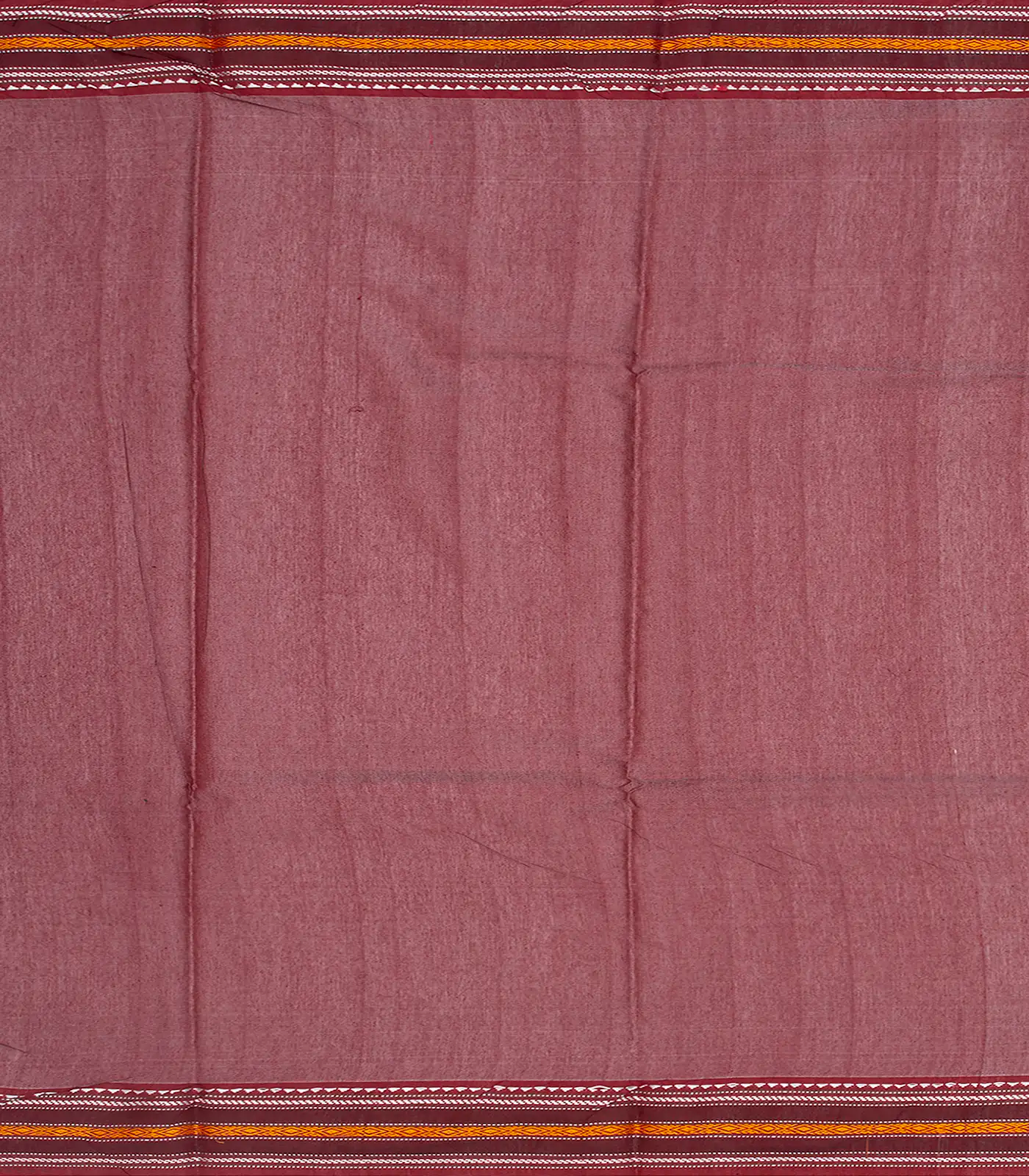 Cream Woven Dupion Silk Saree With Maroon Border-Cream