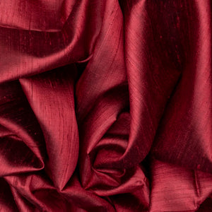 Crimson Handloom Plain Dupion Silk Saree With Printed Chariot Motifs-Crimson