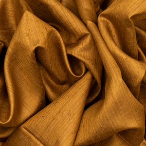 Mustard Handloom Plain Dupion Silk Saree With Printed Chariot Motifs-Mustard