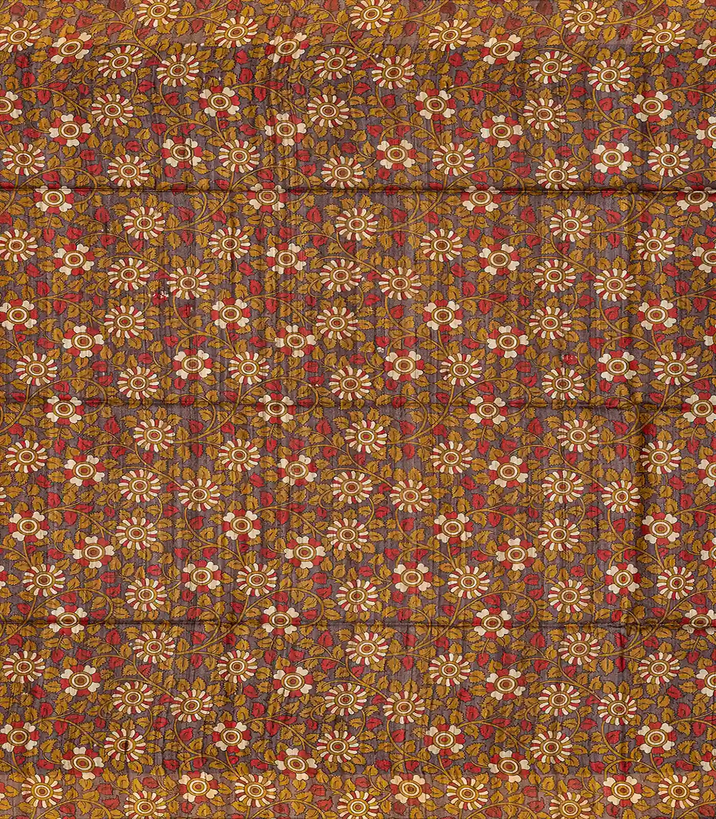 Indigo Handloom Plain Dupion Silk Saree With Printed Lord Krishna Motifs-Ink Blue