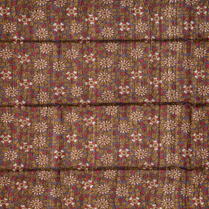 Black Handloom Plain Dupion Silk Saree With Printed Lord Krishna Motifs-Black