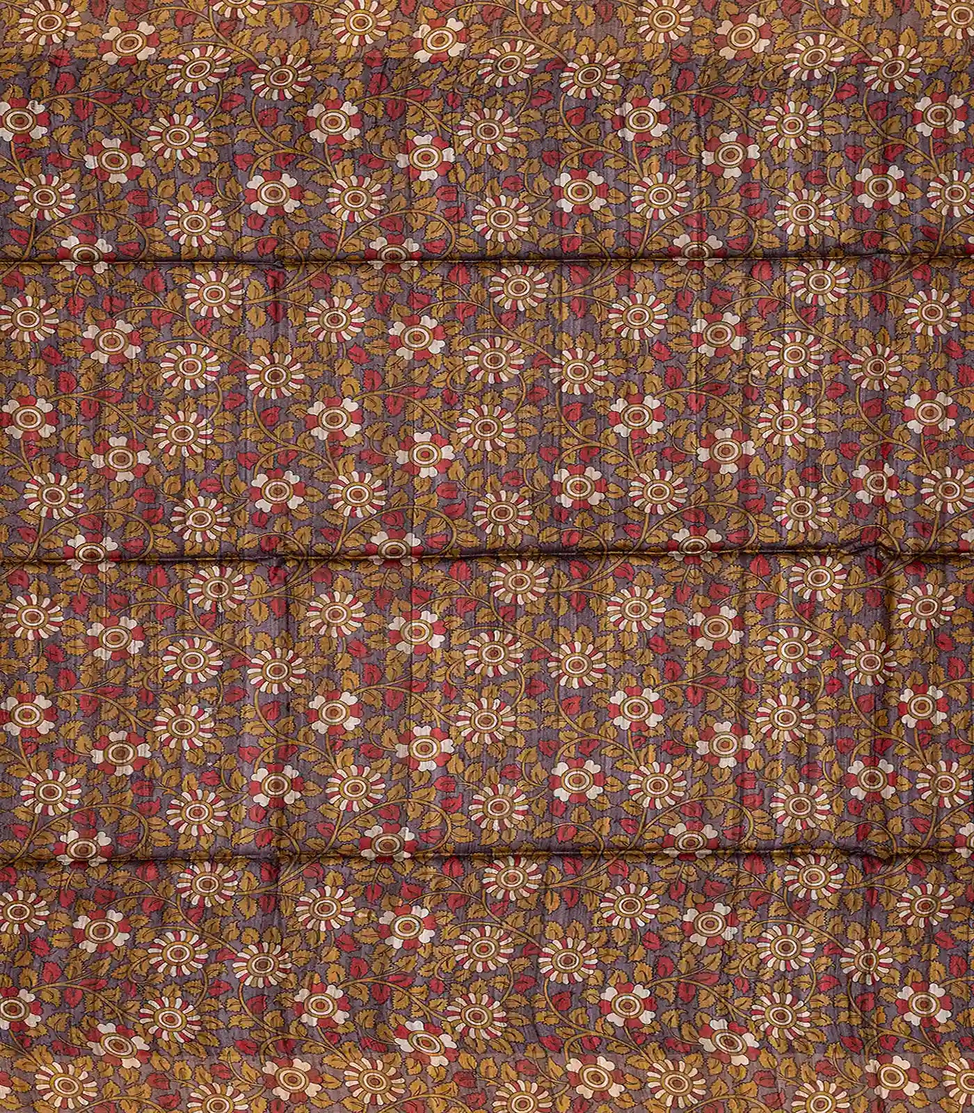 Black Handloom Plain Dupion Silk Saree With Printed Lord Krishna Motifs-Black