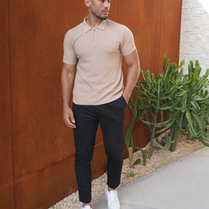 CAPO Micro Square Taupe Polo Shirt