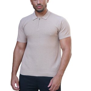 CAPO Micro Square Taupe Polo Shirt