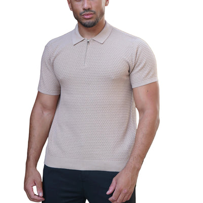 CAPO Micro Square Taupe Polo Shirt