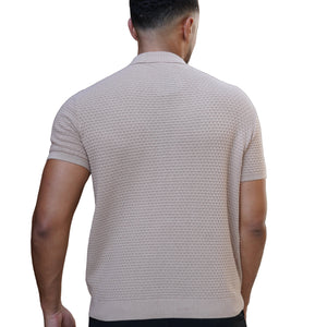 CAPO Micro Square Taupe Polo Shirt