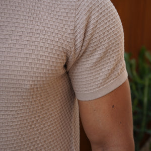 CAPO Micro Square Taupe Polo Shirt