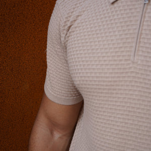 CAPO Micro Square Taupe Polo Shirt