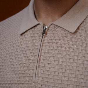 CAPO Micro Square Taupe Polo Shirt