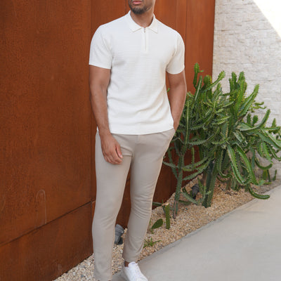 CAPO Micro Square Off White Polo Shirt
