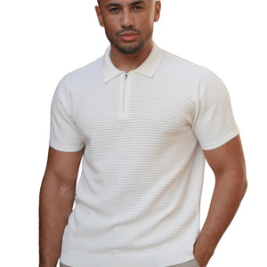 CAPO Micro Square Off White Polo Shirt