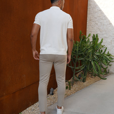 CAPO Micro Square Off White Polo Shirt