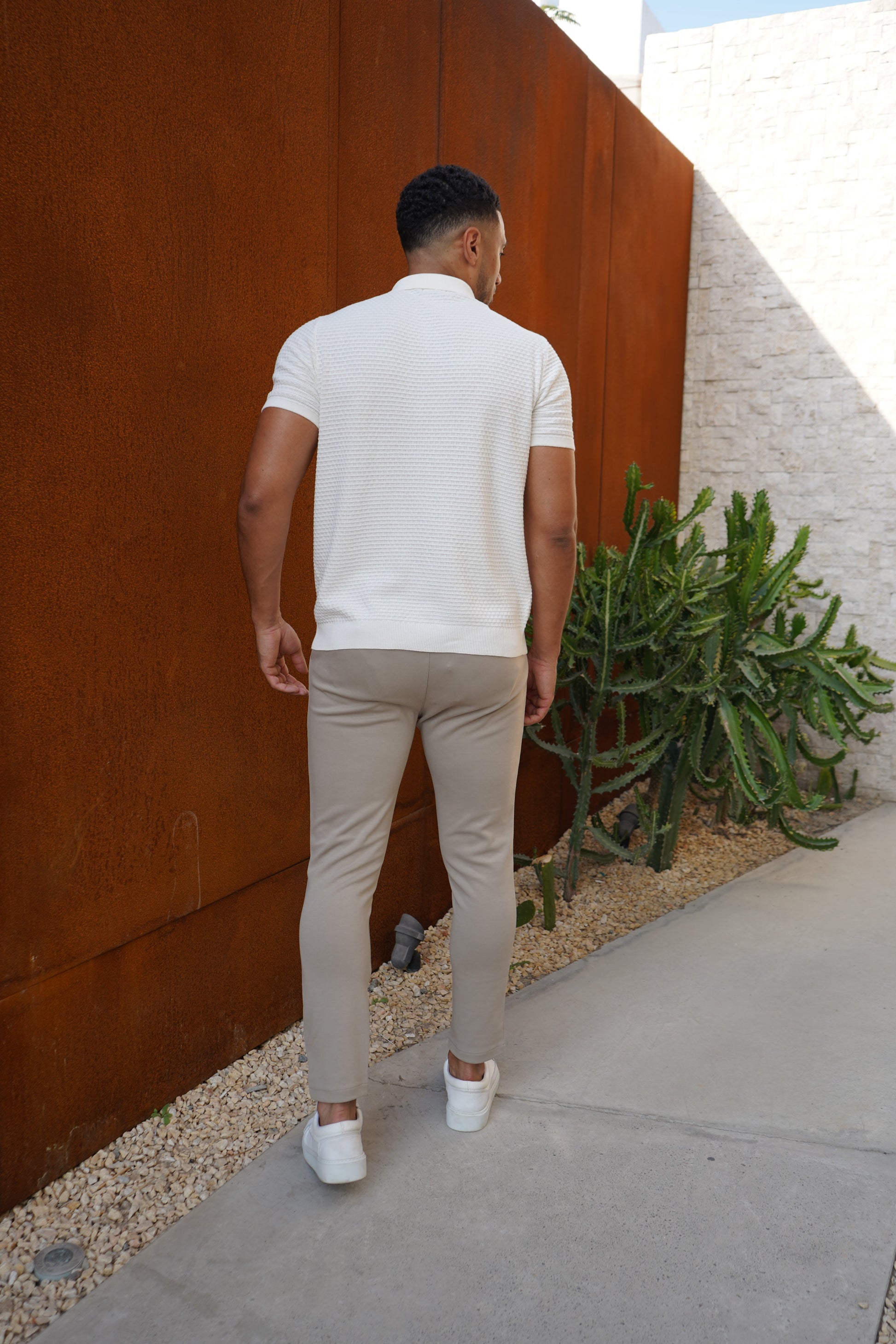 CAPO Micro Square Off White Polo Shirt