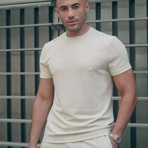CAPO Textured Light Beige T-Shirt