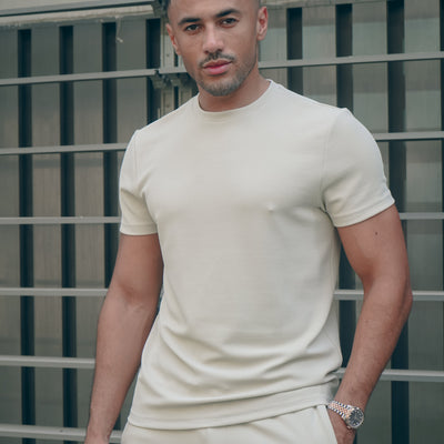 CAPO Textured Light Beige T-Shirt