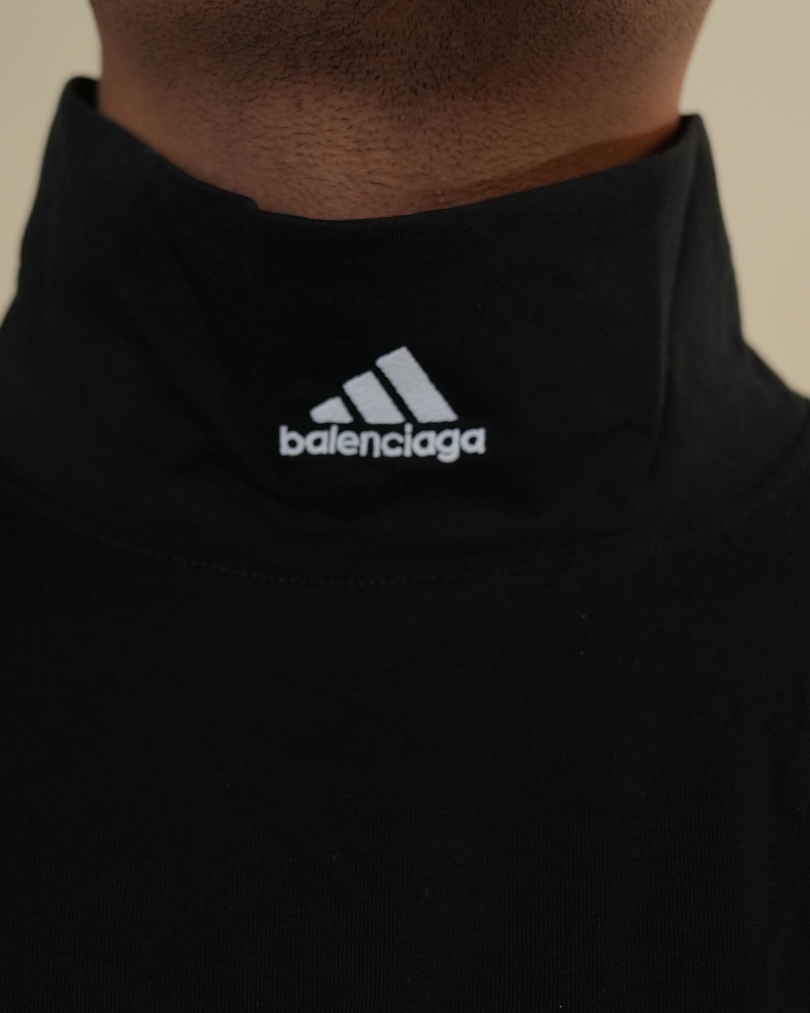 Adidas x Balenciaga Black Turtleneck Full Sleeves Tshirt