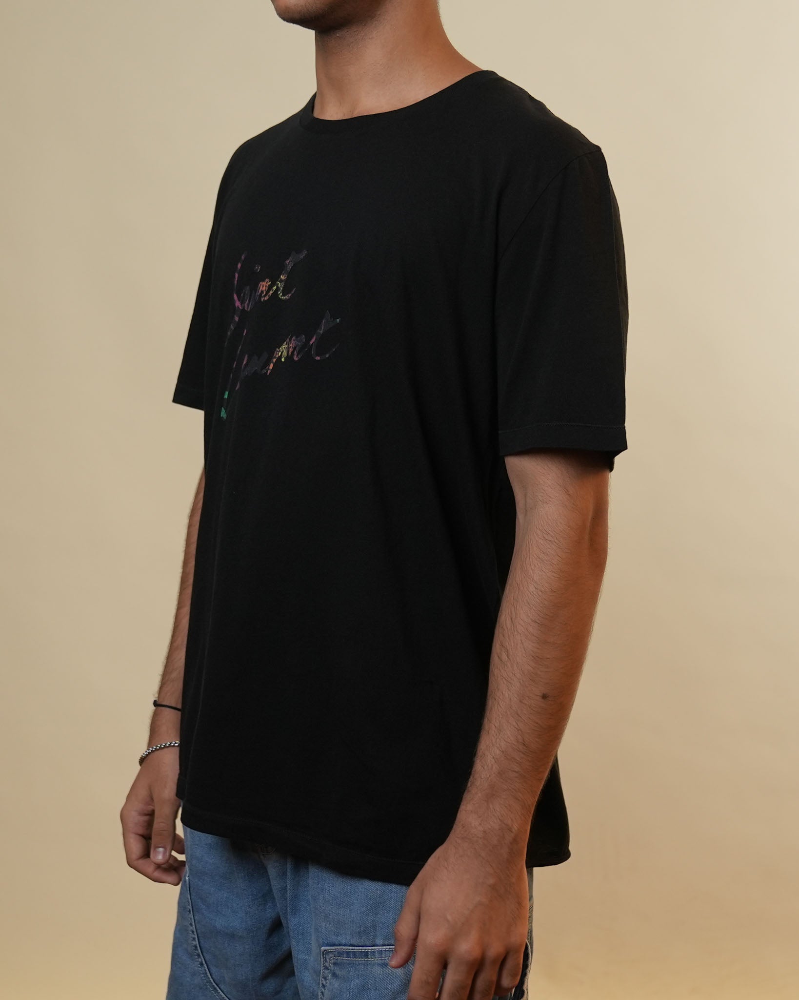 Saint Laurent Typography Black Tshirt