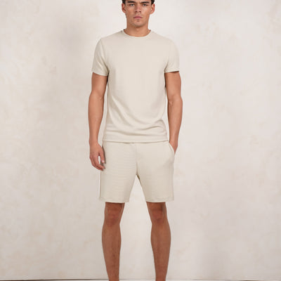 CAPO Textured Light Beige T-Shirt