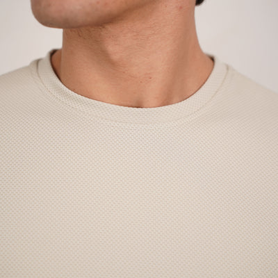 CAPO Textured Light Beige T-Shirt