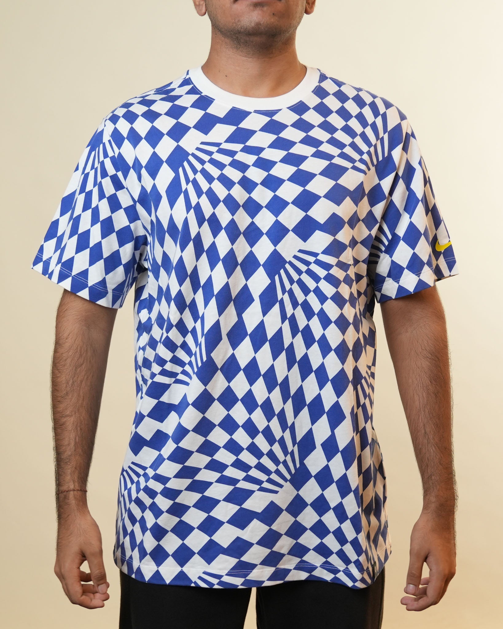 Nike Blue White Checkered Tshirt