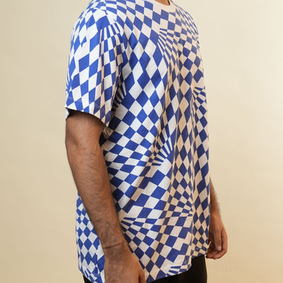 Nike Blue White Checkered Tshirt
