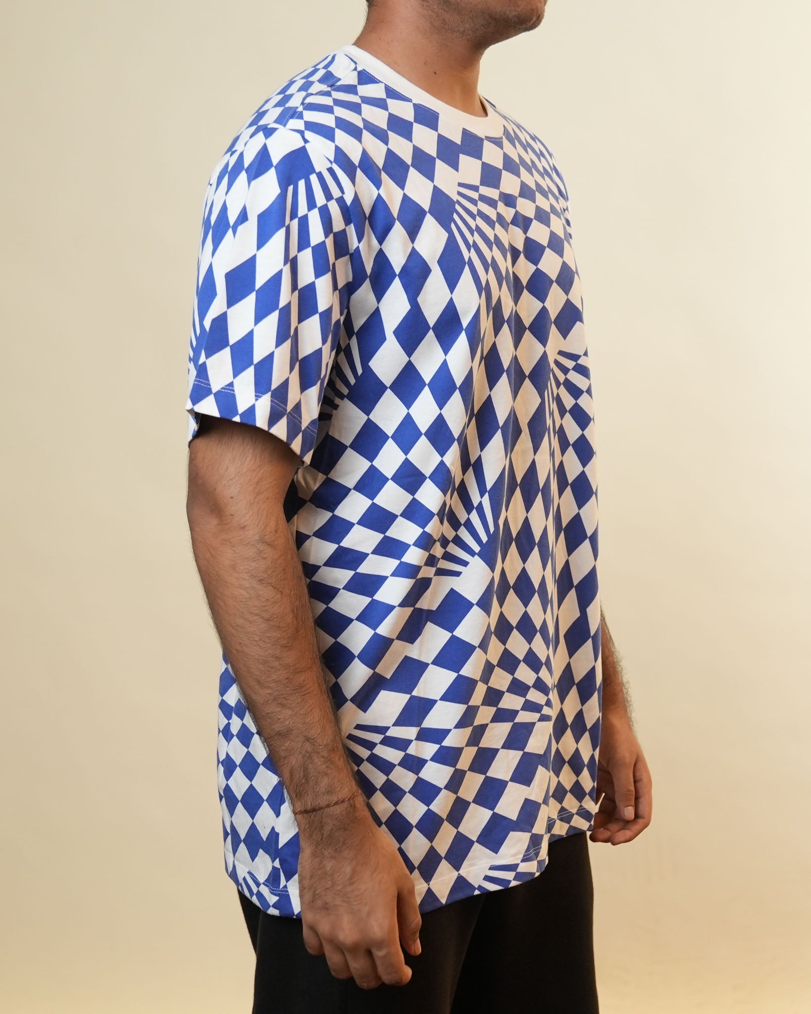 Nike Blue White Checkered Tshirt