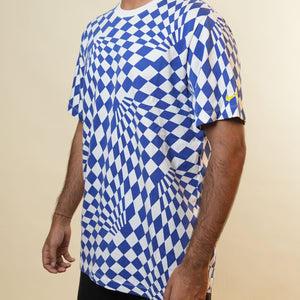 Nike Blue White Checkered Tshirt