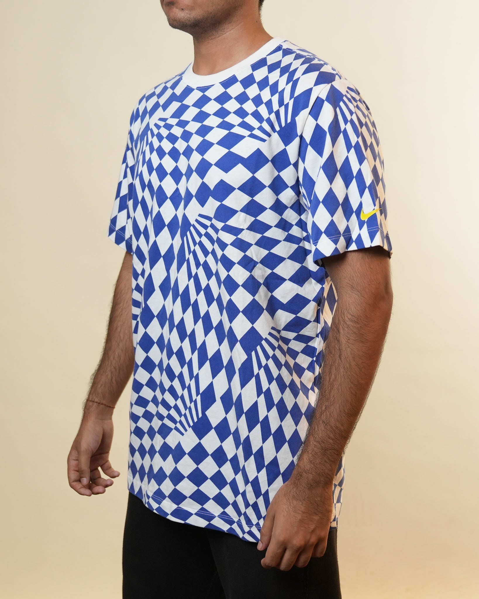 Nike Blue White Checkered Tshirt