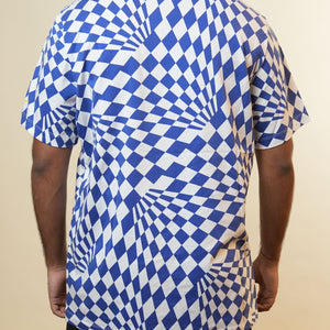 Nike Blue White Checkered Tshirt