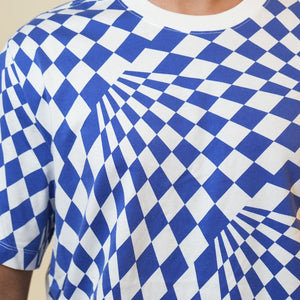 Nike Blue White Checkered Tshirt