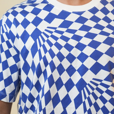 Nike Blue White Checkered Tshirt