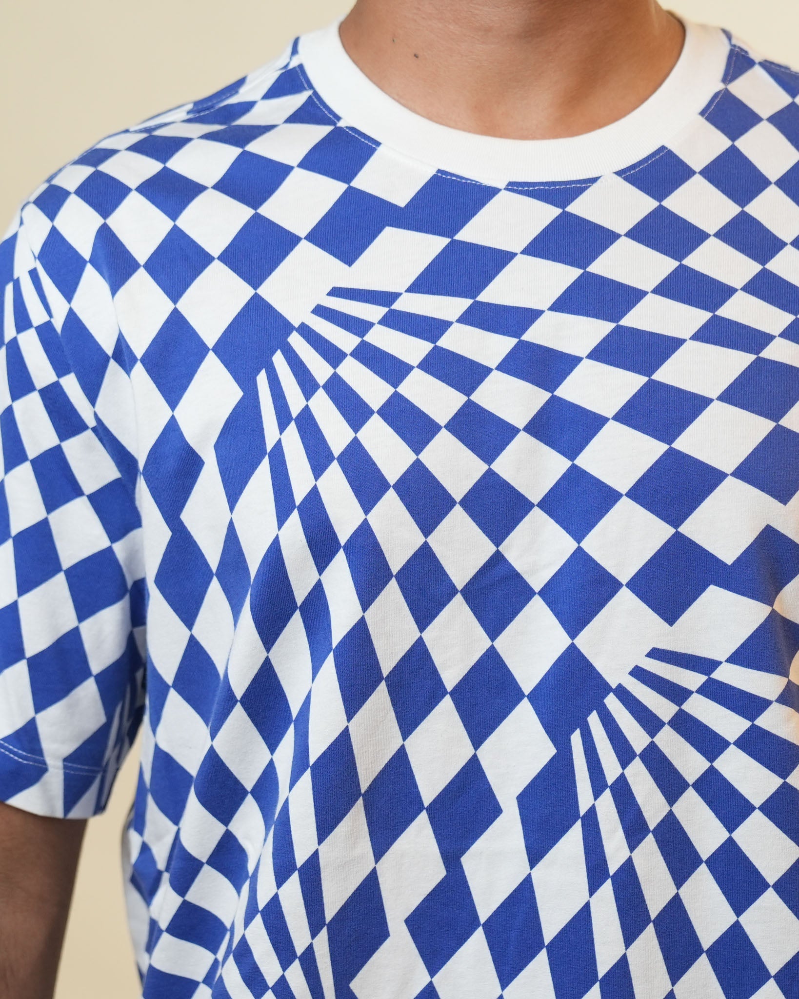 Nike Blue White Checkered Tshirt