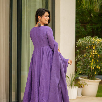 Sheeja purple suit set