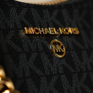Michael Kors Heritage Blue Jet Set Charm Logo Medium Shoulder Bag