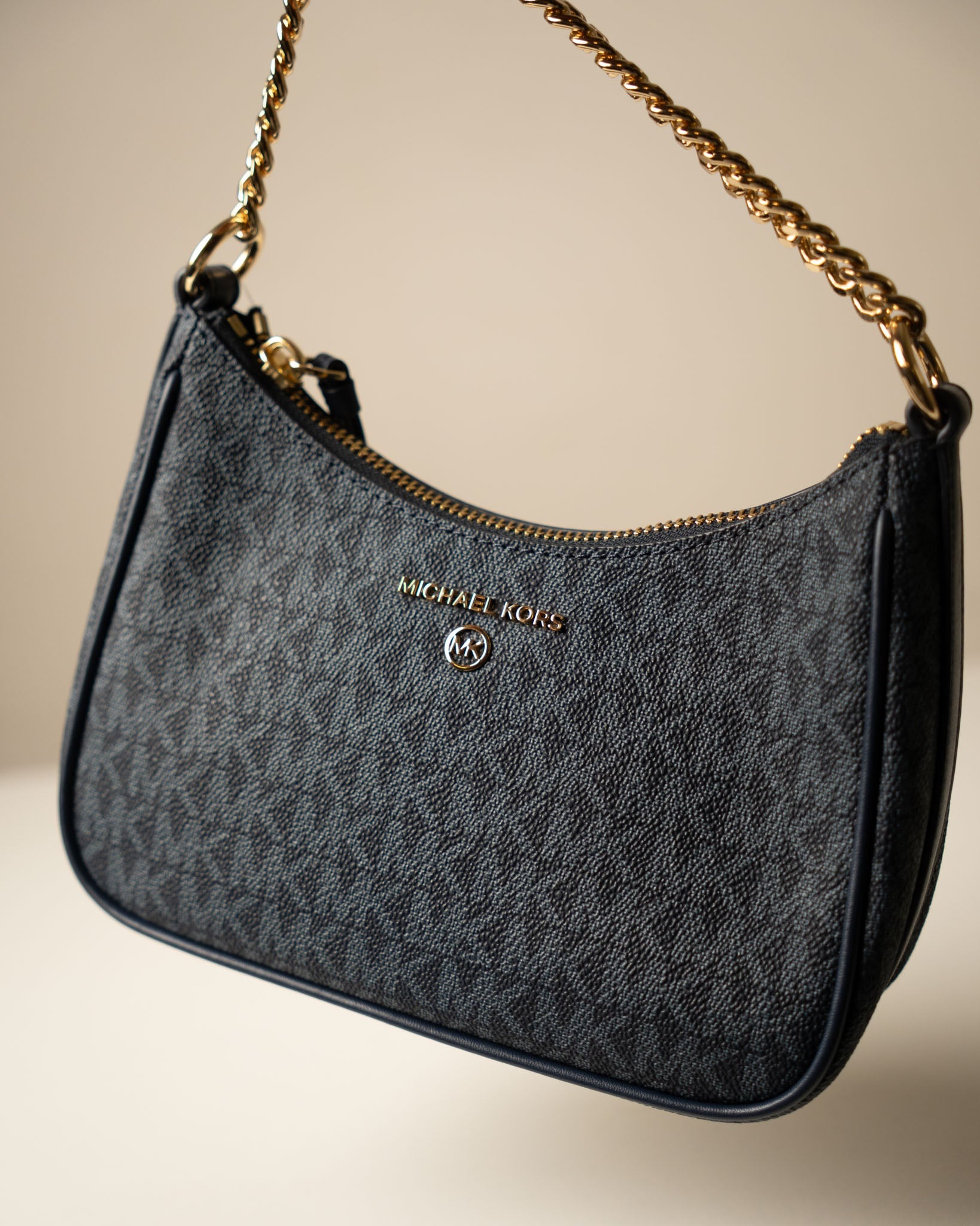 Michael Kors Heritage Blue Jet Set Charm Logo Medium Shoulder Bag