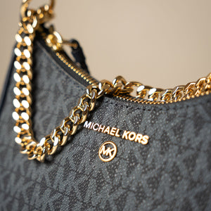 Michael Kors Heritage Blue Jet Set Charm Logo Medium Shoulder Bag
