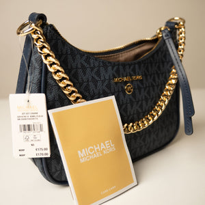 Michael Kors Heritage Blue Jet Set Charm Logo Medium Shoulder Bag