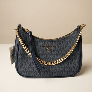 Michael Kors Heritage Blue Jet Set Charm Logo Medium Shoulder Bag