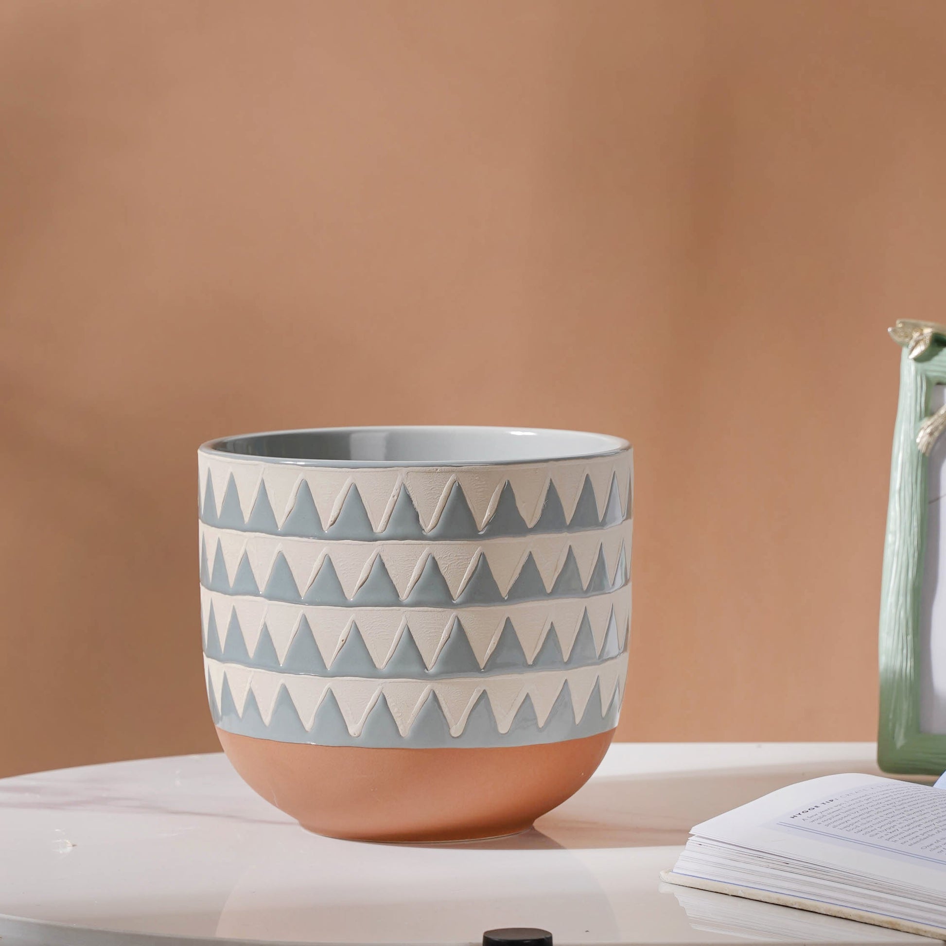 Chevron Blue Vase